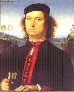 PERUGINO, Pietro Portrait of Francesco delle Opere te Spain oil painting reproduction